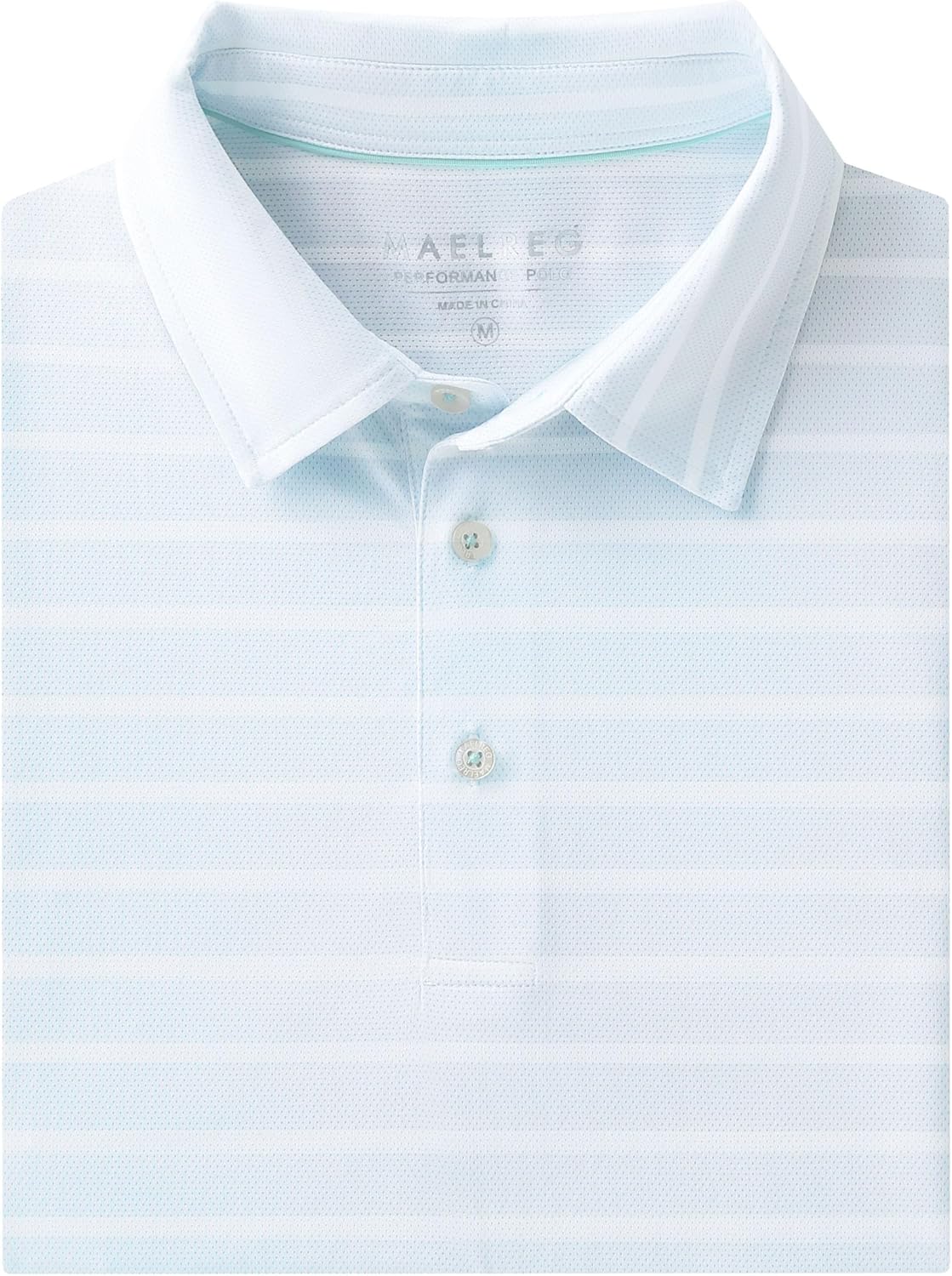 M MAELREG Golf Shirts for Men Short Sleeve Dry Fit Casual Striped Performance Moisture Wicking Collared Mens Polo Shirts