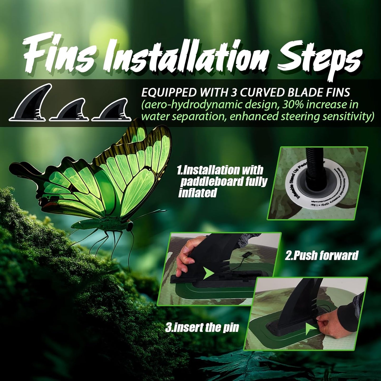 10’6/11’6 Inflatable Stand Up Paddle Board with Premium Paddleboards Accessories, Wide Stable Designed SUP Paddleboard for Adults & Youth.