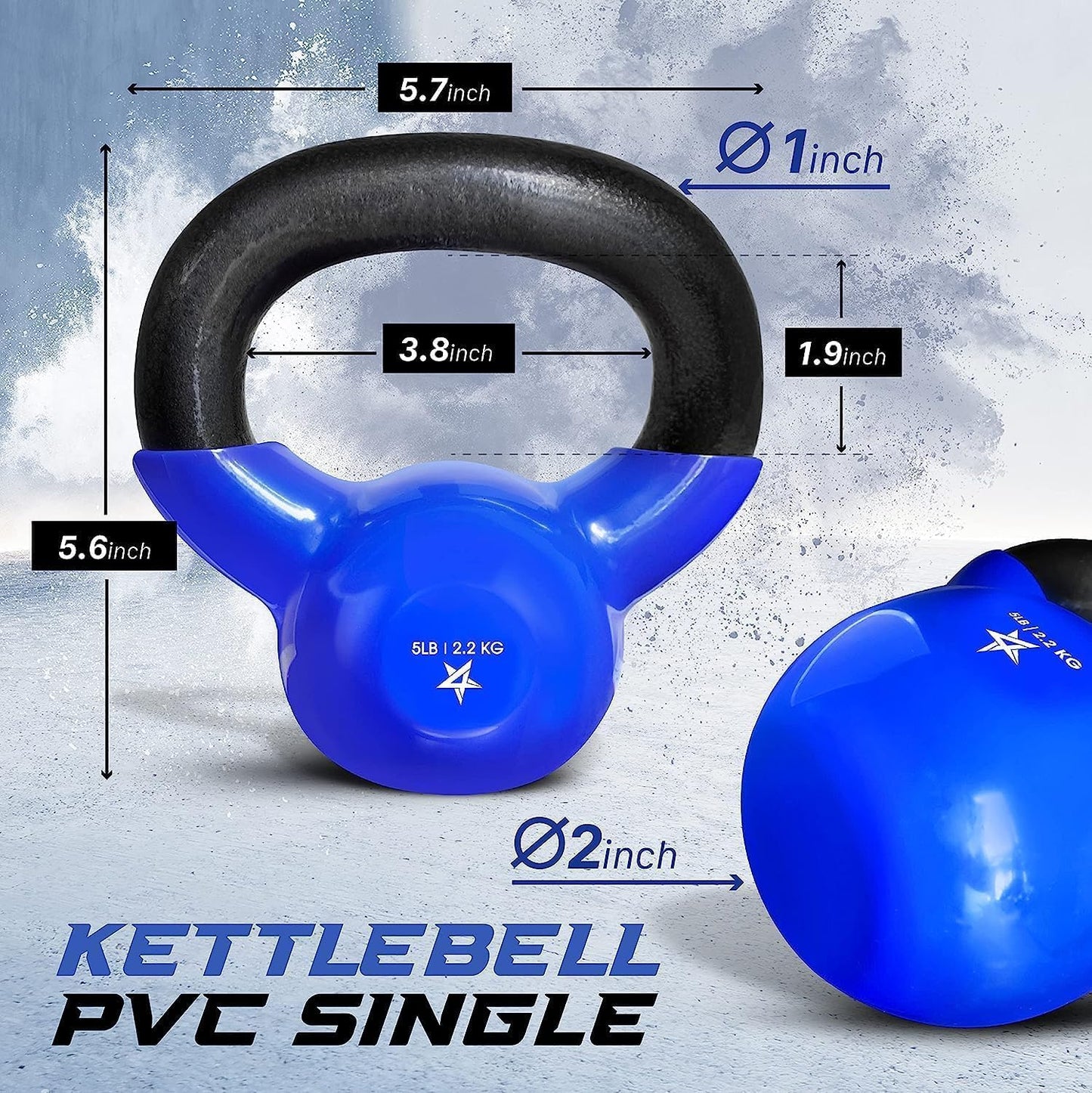 Yes4All 5-100 LB Kettlebells Vinyl Coated Cast Iron for Dumbbell Weights Exercises, Gym, Fitness, Full Body Workout Equipment Push up, Grip and Strength Training