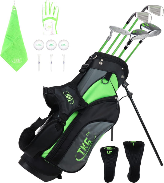 TKG Sports Youth Golf Set - Kids Golf Clubs, Stand Bag, Rain Cover, Glove, Towel, Tees, Balls - Great for Summer Camp Activity, Outdoor Games, and Recreation