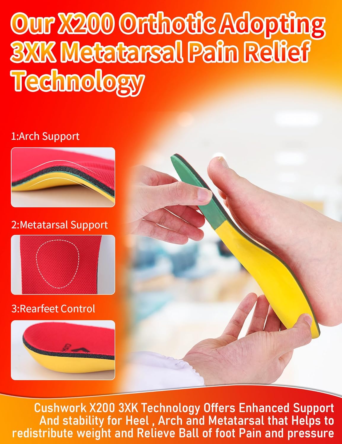 Metatarsalgia Insoles for Ball of Foot Pain,Morton's Neuroma,Arch Supports Insoles,Orthotic Insoles,Men Women Shoe Insert for Metatarsal,Foot Pain Relief