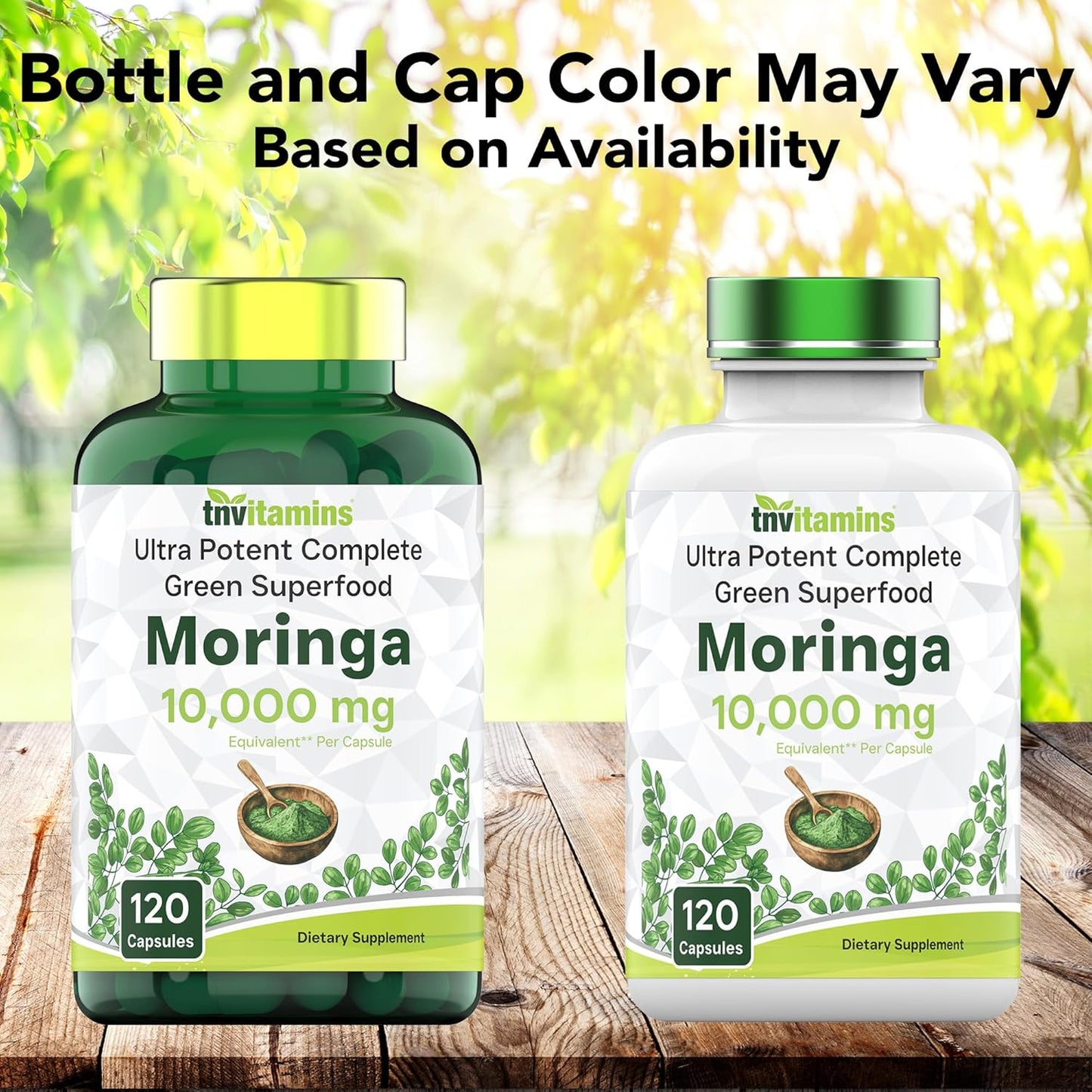 Moringa Capsules 10,000 mg - 120 Capsules | Pure Moringa Oleifera Leaf Powder Supplement | Powerful Green Superfood | Super Greens Powder Pills | Non-GMO, Made in The USA!