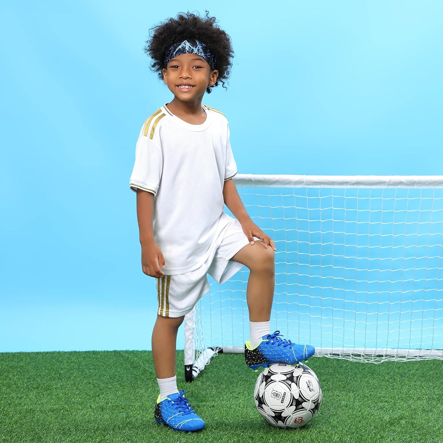 Tobfis Kids Athletic Outdoor Firm Ground Soccer Cleats Shoes(Toddler/Little Kid/Big Kid)