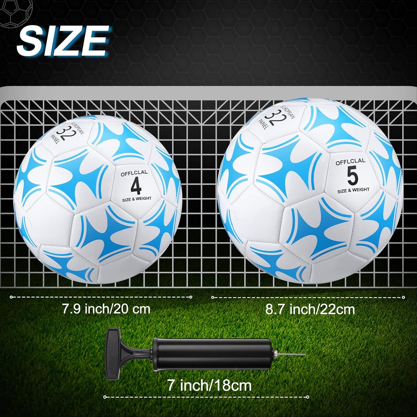 Lenwen 12 Pcs Soccer Balls with Pump Bulk Official Size 5 4 3 Kids Teen Adult Indoor Outdoor Sports Soccer Ball Toddler Youth Gift for Training Game Practice Christmas Operation