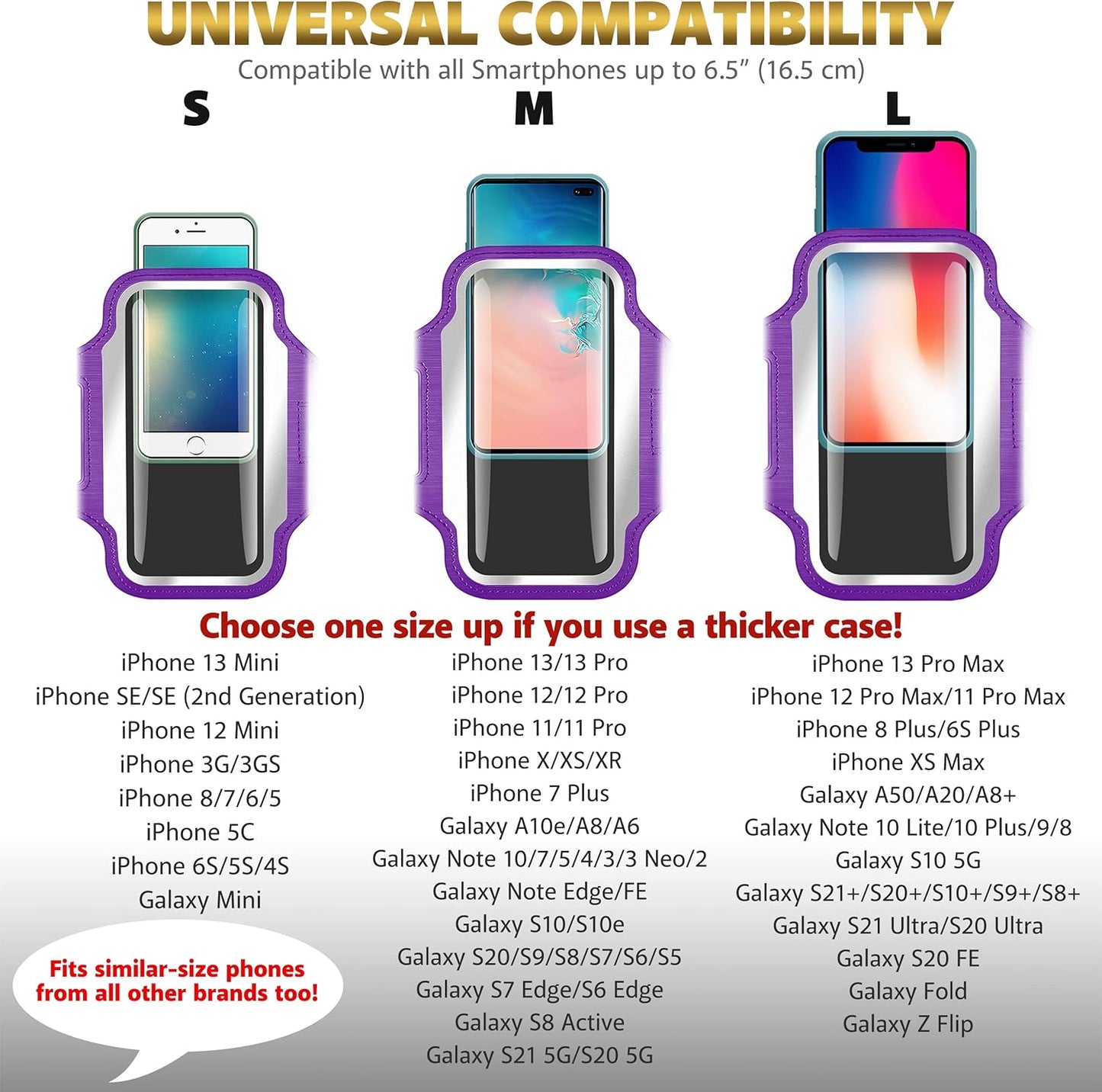 TRIBE Running Phone Holder Armband. iPhone & Galaxy Cell Phone Sports Arm Bands for Women, Men, Runners, Jogging, Walking, Exercise & Gym Workout. Fits All Smartphones. Adjustable Strap, CC/Key Pocket