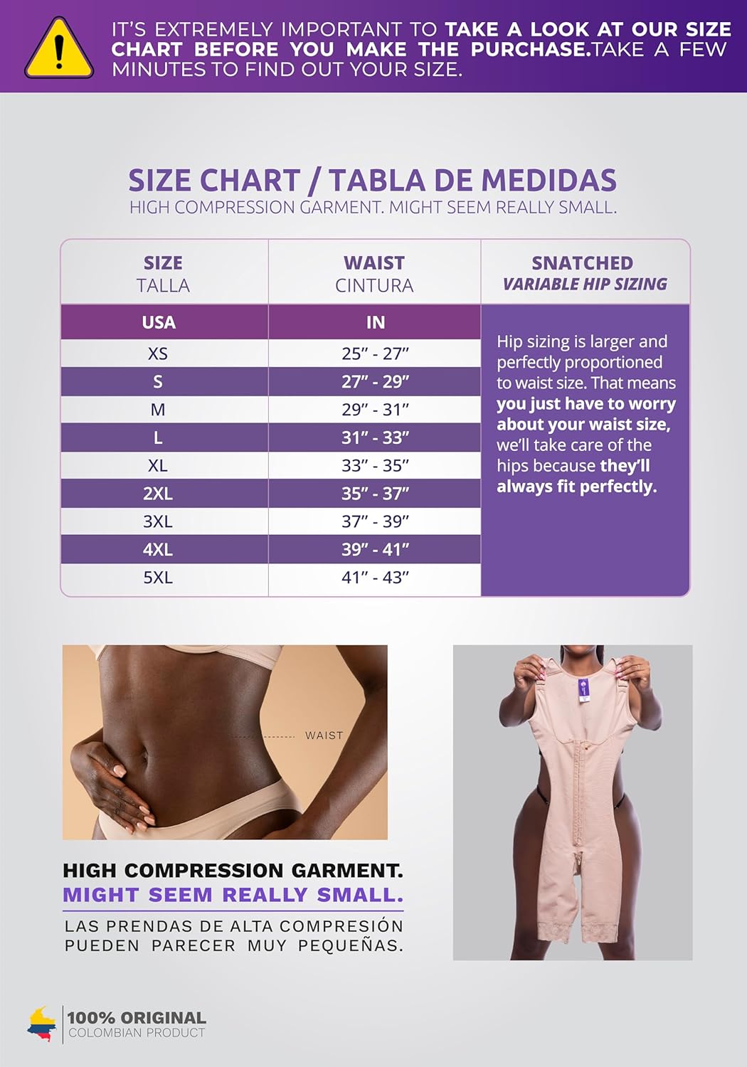 Snatched Body Post Surgery Stage 1 Faja Without Bra | Fajas Colombianas Moldeadoras for BBL |High Compression Faja