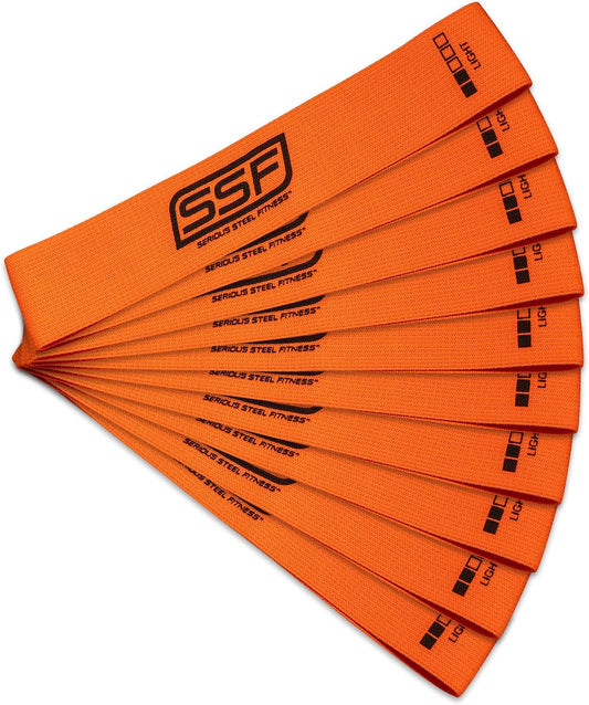 Serious Steel Fitness Fabric Mini Loop Non-Slip Resistance Band Set | Warm-Up, Physical Therapy, Glute Training, Speed and Agility Exercise Bands