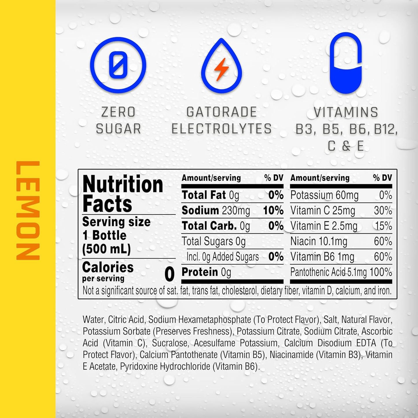 Propel Electrolyte Enhanced Water Sports Drink, Lemon Flavored Water, Zero Calorie & Zero Sugar Hydration with Electrolytes and Vitamins C & E, 16.9 fl oz Water Bottles (12 Pack)