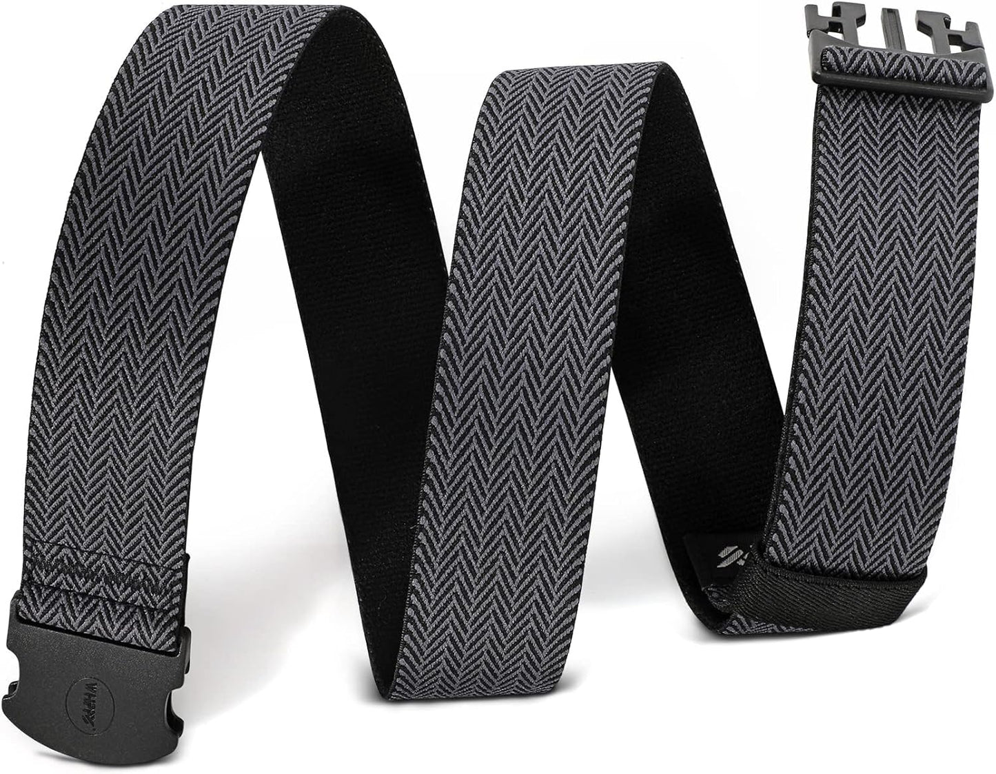 WHIPPY Mens Elastic Stretch Belt Unisex Adventure Web Belt for Women Men with Non-Metal Buckle Adjustable Belts