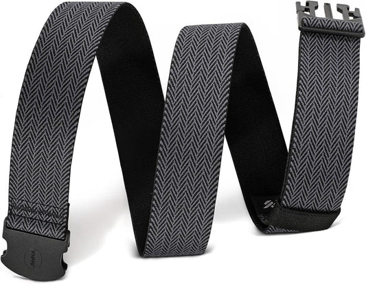 WHIPPY Mens Elastic Stretch Belt Unisex Adventure Web Belt for Women Men with Non-Metal Buckle Adjustable Belts