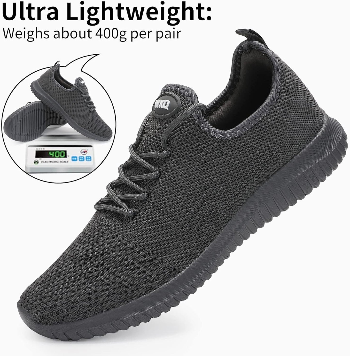 WXQ Men's Running Shoes Comfortable Lightweight Breathable Walking Shoes Mesh Workout Casual Sports Shoes