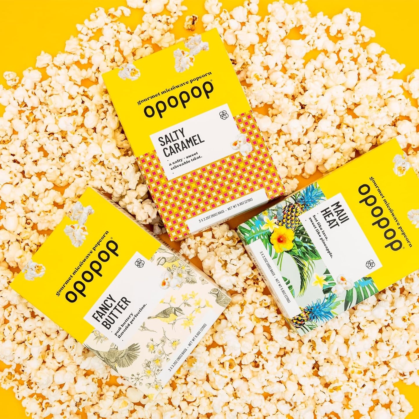 Opopop Microwave Popcorn - Maui Heat 2.8 oz., 9-Count - Sweet and Hot Popcorn, Flavored Popcorn, Non-GMO