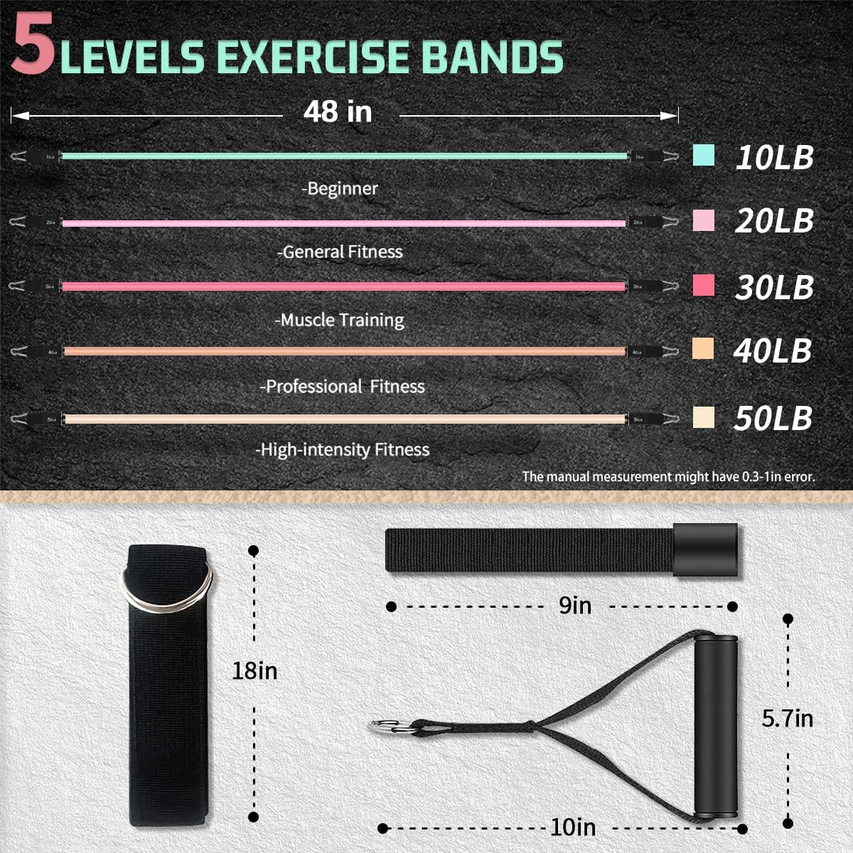 VEICK Resistance Bands, Exercise Bands, Workout Bands, Resistance Bands for Working Out with Handles for Men and Women, Exercising Bands for Fitness Weights Work Out at Home