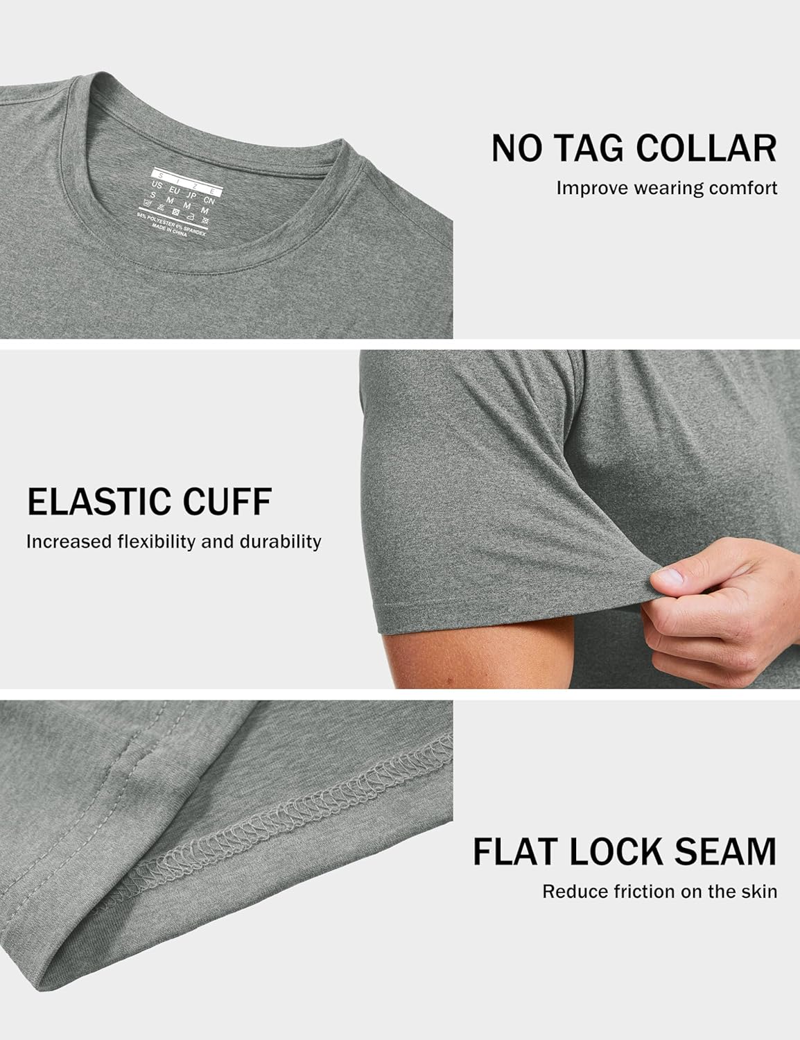 MAGCOMSEN Men's Dry Fit Workout Shirts Short Sleeve Tee Shirts Moisture Wicking Athletic Running Performence Tshirts