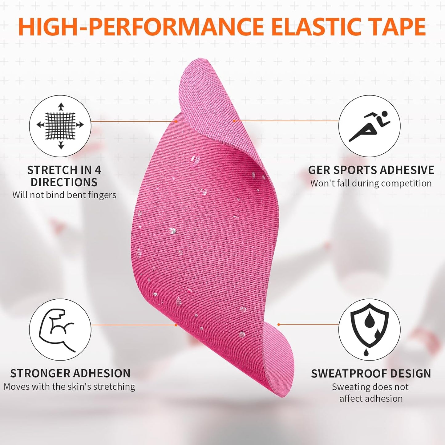 Bowling Tape Bowling Thumb Tape - Sweatproof, Pre Cut, Multiple Colors 100pcs (Hot Pink)