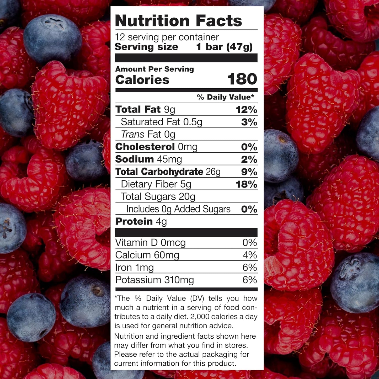 JONESBAR (Berries and Almonds, 12 Count (Pack of 1)), USDA Organic Fruit & Nut Bar, Non-GMO, Kosher, Vegan, Gluten Free, Simple Snack Bar