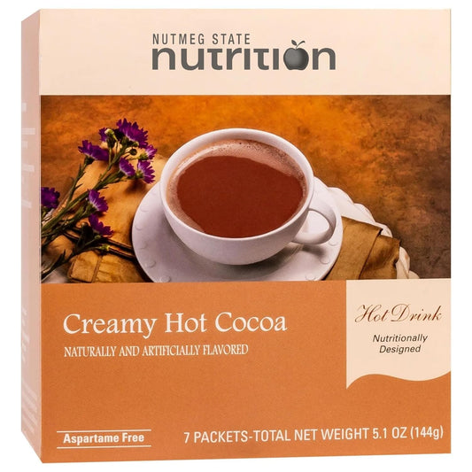Nutmeg State Nutrition - Creamy Hot Chocolate - Low Carb, KETO Friendly, Instant Mix with 12g Protein, Low Sugar, Diabetic Friendly, Low Calorie, Low Fat (7 Count) (Hot Cocoa, 1 Pack)