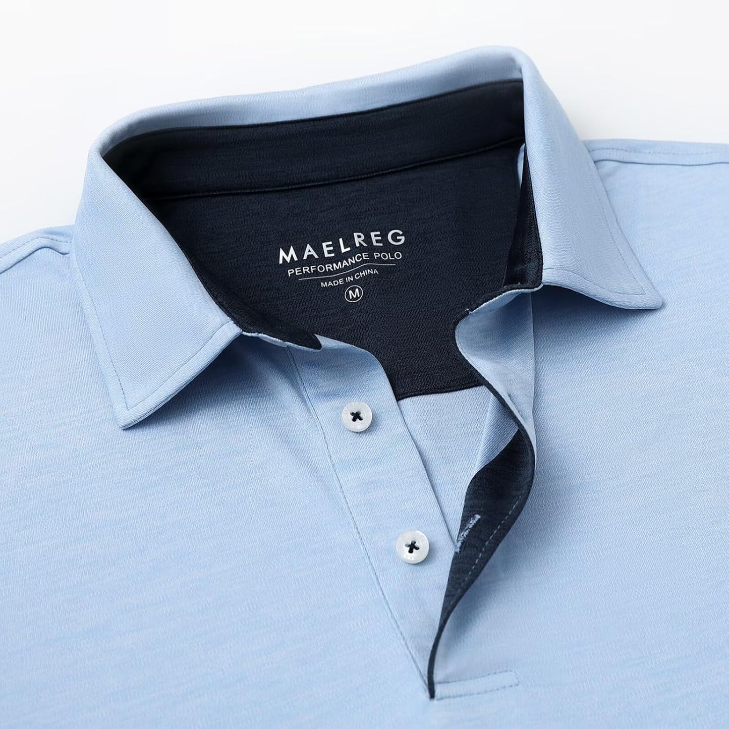 M MAELREG Golf Shirts for Men Short Sleeve Dry Fit Casual Striped Performance Moisture Wicking Collared Mens Polo Shirts