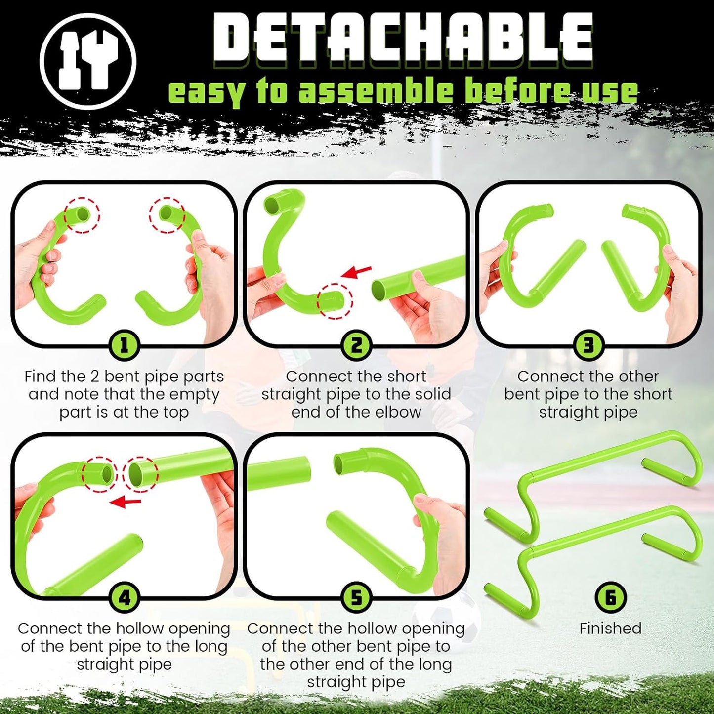 5 Pcs Speed Agility Training Hurdles Detachable Durable Equipment Plyometric and All Purpose Speed Training Hurdle Equipment for Athletes Soccer Basketball