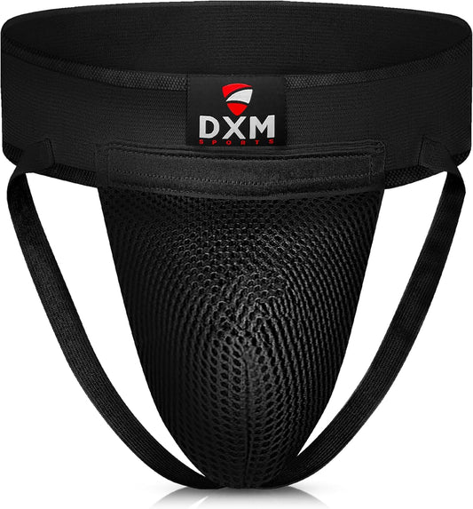 DXM SPORTS Boxing Groin Protector Men – Adjustable Groin Guard for Kickboxing, Taekwondo Sparring Gear, Muay Thai, Martial Arts Training