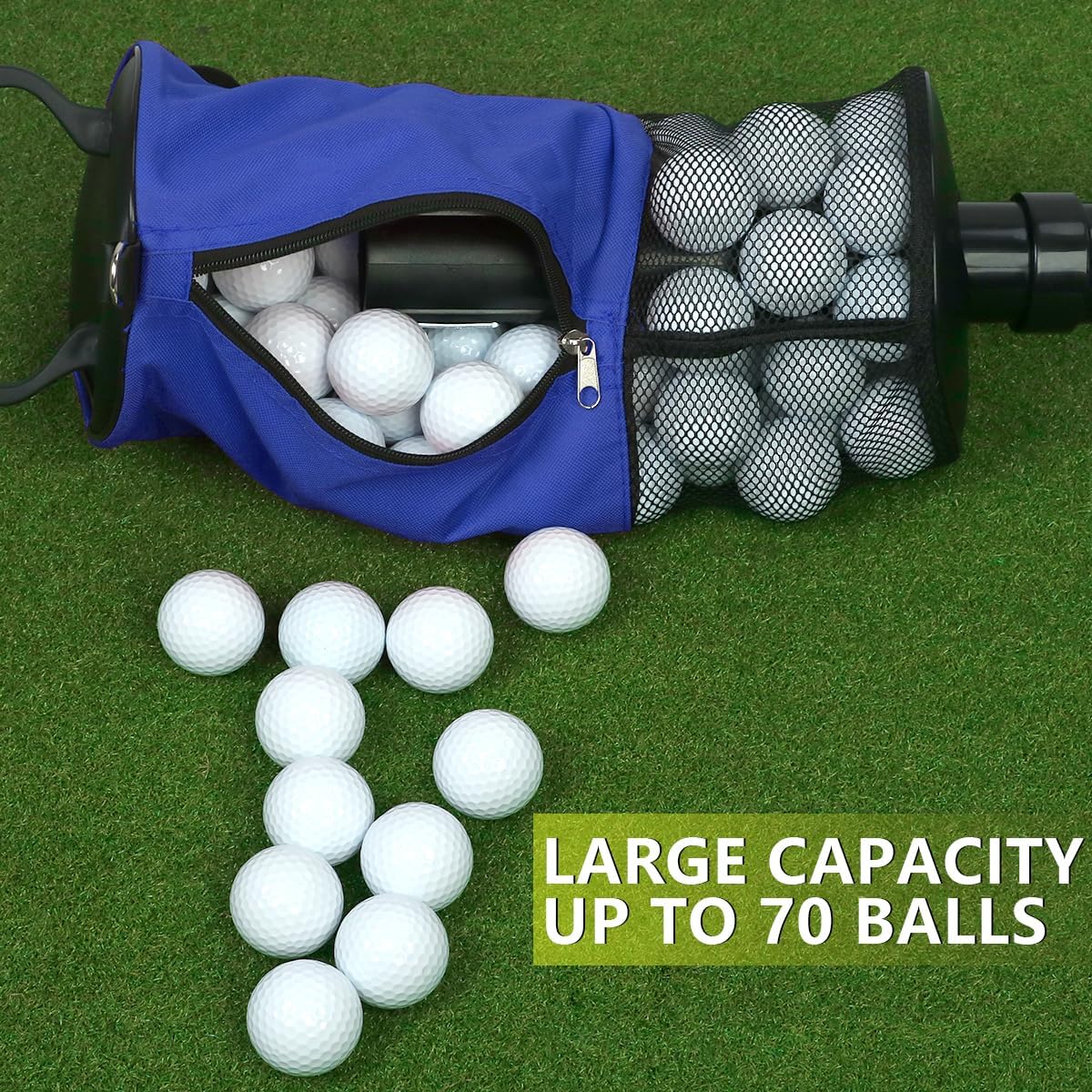 HOW TRUE Golf Ball Retriever, Portable Shag Bag Golf Ball Pick Up with Removable Plastic Tube, Pocket Shagger Storage