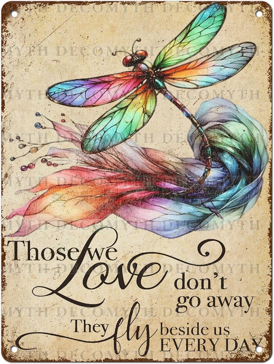 Vintage Tin Sign Those We Love Don't Go Away They Fly Belive Us Every Day Tin Sign for Home Farm Outdoor Bathroom Restaurant Cafes Bars Club Kitchen Garage Art Wall Decor 12 * 16inch