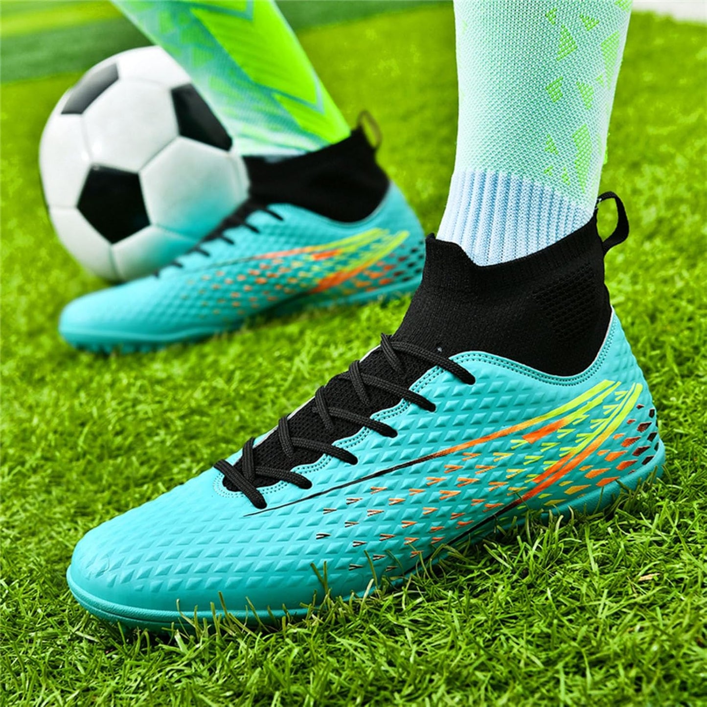 Mens Soccer Cleats Womens Indoor Soccer Shoes Wide Baseball Turf Shoes Adult Youth Rugby Shoes Big Boys Small Spikes AG TF Football Boots
