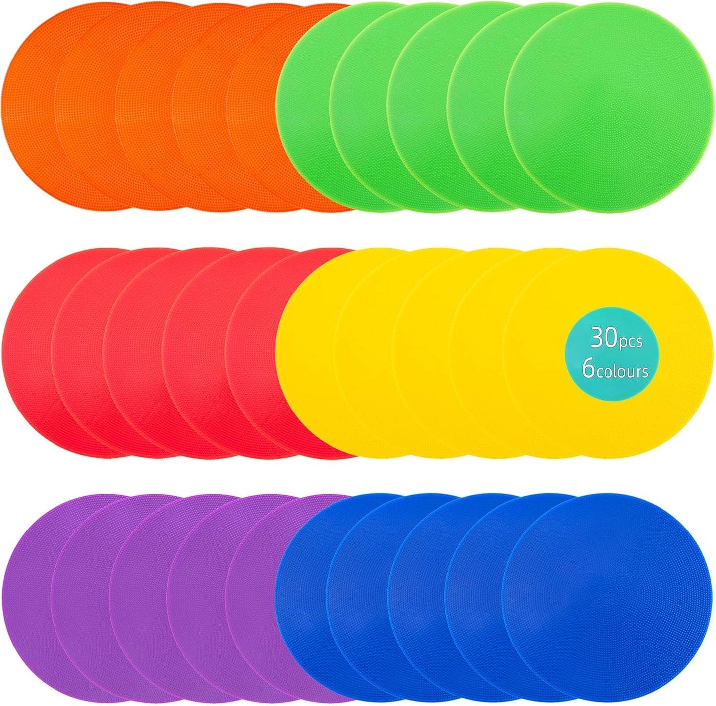 Spot Markers 9 Inch Non Slip Rubber Floor Markers Flat Field Cones Poly Dots for Soccer Basketball Sports Speed Agility Training and Drills