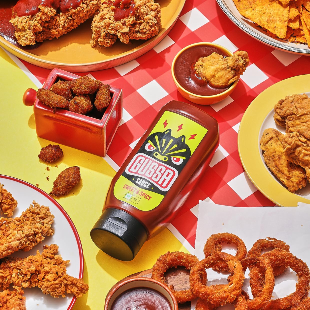 GUSSA Sauce 16 oz - Sriracha Style Sweet & Spicy Sauce - Perfect for Burgers, Wraps, Chicken Wings, Tacos, Salads, Noodles & More. Vegan, Non-GMO, No Preservatives, Gluten-Free, BPA-Free.