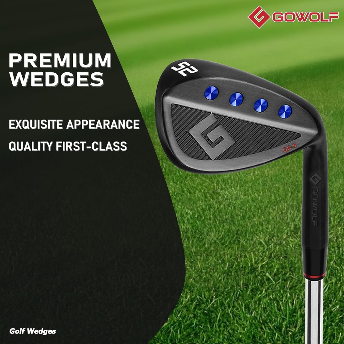 Gowolf Premium Forged Full Face Golf Wedges 50/52/54/56/58/60 Degree Individual or Sets for Men, Right Hand Gap Wedge Sand Wedge Lob Wedge, Golf Clubs CNC Milled Face for More Spin - Great Golf Gifts