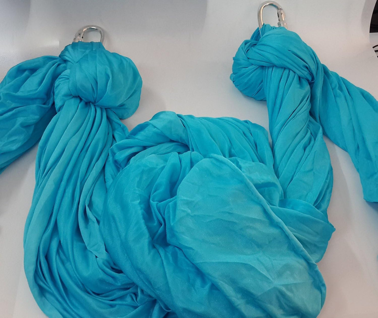 DASKING Aerial Silks Starter Kit - Durable 11Yards of Aerial Yoga Hammock with Hardware, Aerial Swing for Acrobatic Flying Yoga & All Levels (Aerial Rigging Point Up to 14ft)