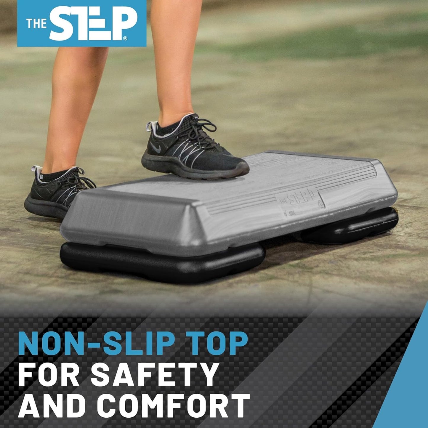 Freestyle STEP Exercise Step Platform, Circuit Size Stepper for Exercise at Home with 2 Risers