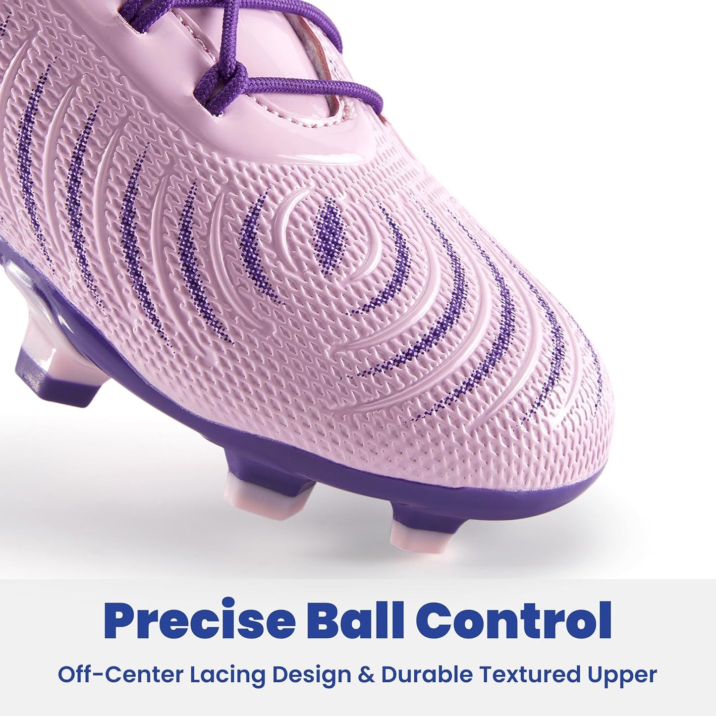 PATPAT Kids Soccer Cleats – Outdoor Firm Ground and Turf Football Training Shoes for Little Big Boys and Girls, Sizes 10-6