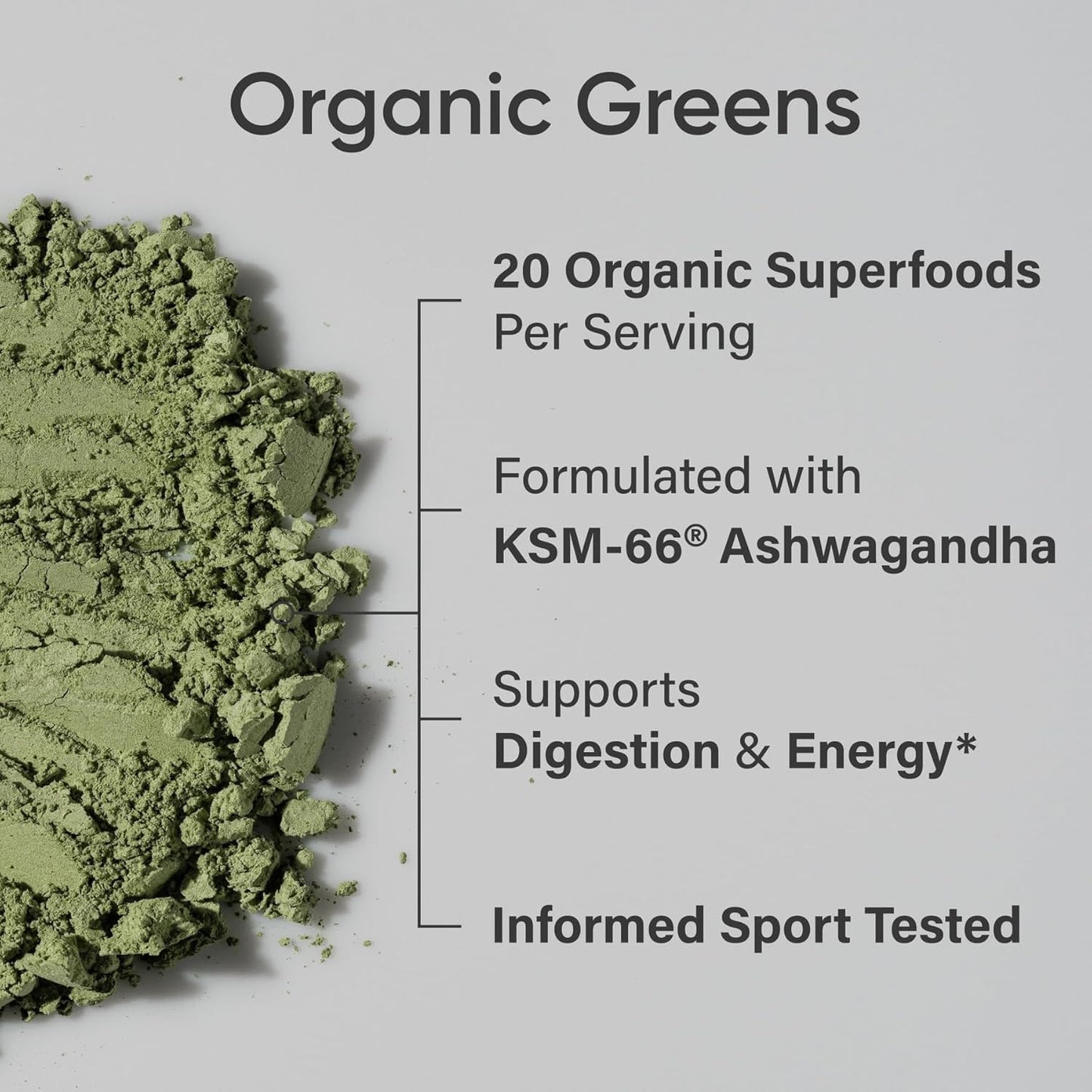 Sports Research® Organic Greens Superfood Powder w/Spirulina & Chlorella, Adaptogens, Enzymes, Probiotics & 8 VIT Bs for Gut & Mood Support* - Vegan, Sugar-Free & Low-Cal Original 20 Servings