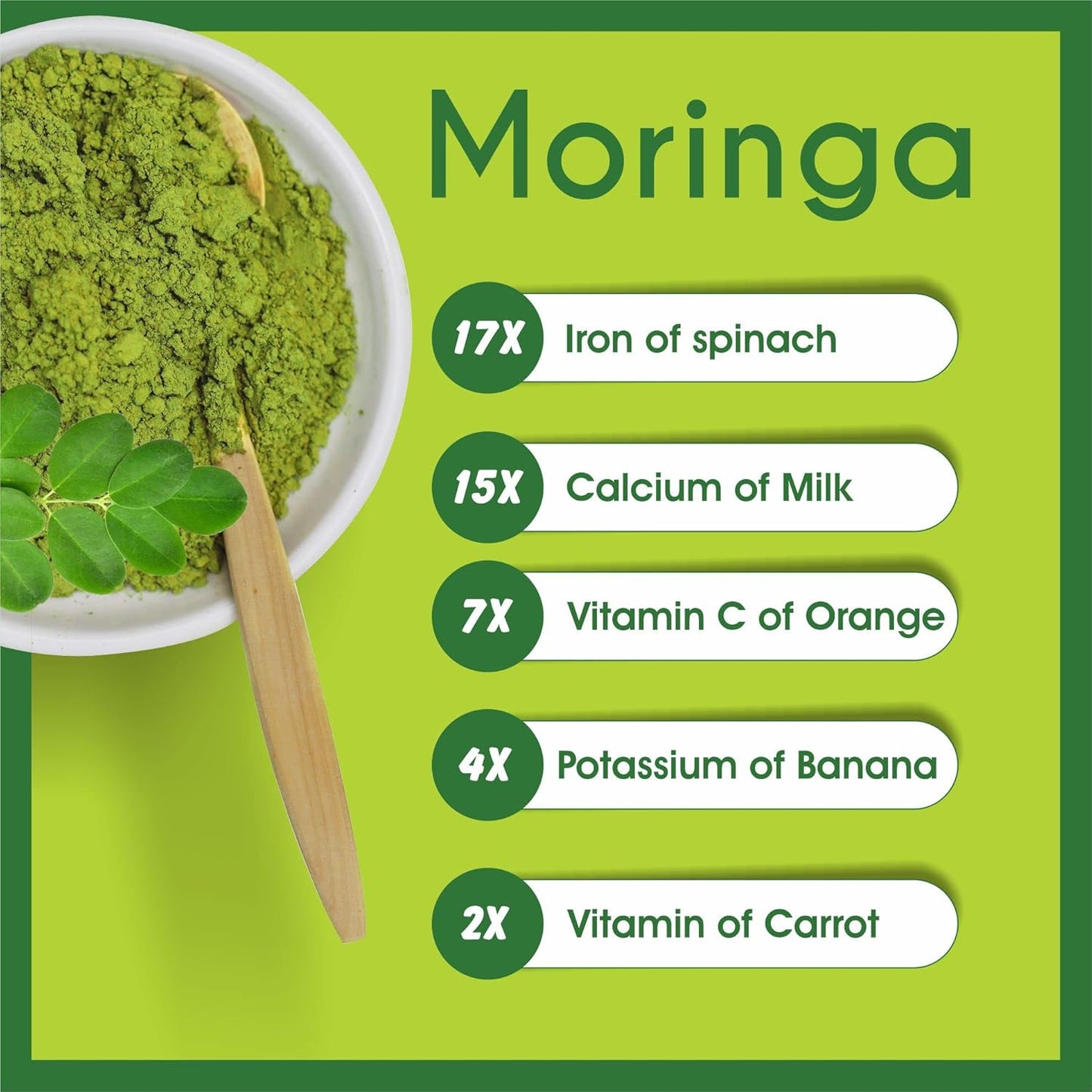 bixa BOTANICAL Moringa Powder (Organic Moringa Oleifera - 100% Pure Moringa Leaf/Drum Stick Shigru) | Perfect for Drinks, Tea,Smoothies & Recipes - 16Oz