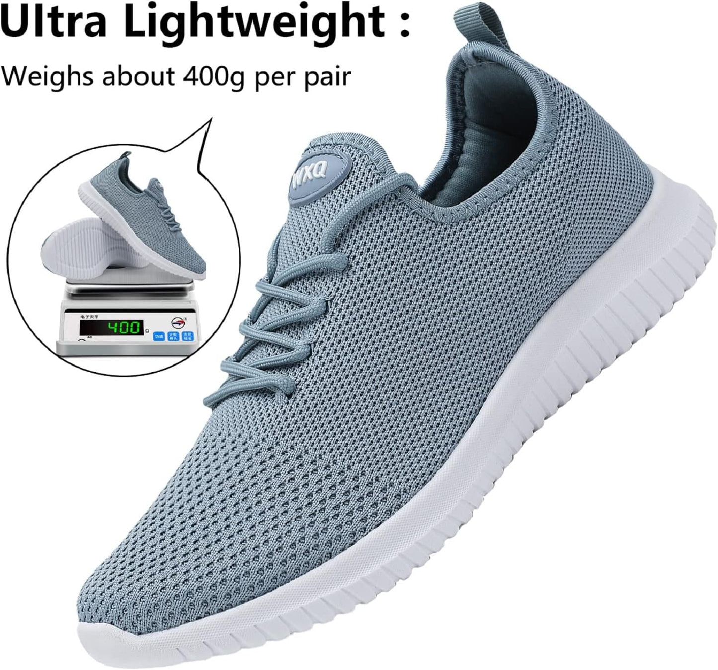 WXQ Men's Running Shoes Comfortable Lightweight Breathable Walking Shoes Mesh Workout Casual Sports Shoes