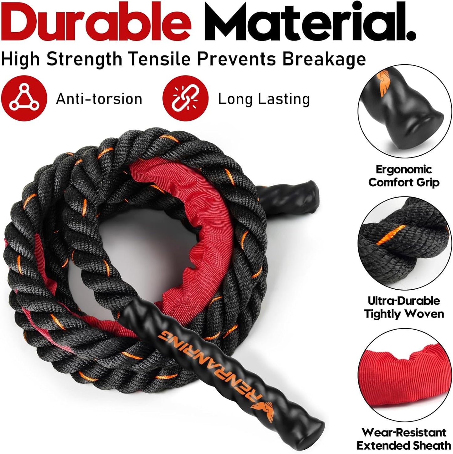 Weighted Jump Rope for Men and Women, 3lb 4lb 5lb Adult Heavy Skipping Rope, Jumprope for Fitness,Workout Equipment, Fitness Equipment for Home Gym Exercise,Improve Strength and Building Muscle