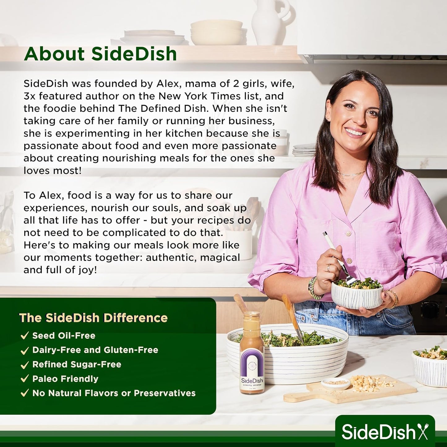 SideDish Honey Dijon Dressing (Pack of 3) – Seed Oil Free Made w/Avocado Oil – Refined Sugar Free, Dairy & Gluten Free Dip & Marinade – Paleo Honey Mustard Dressing for Dips, Sauces