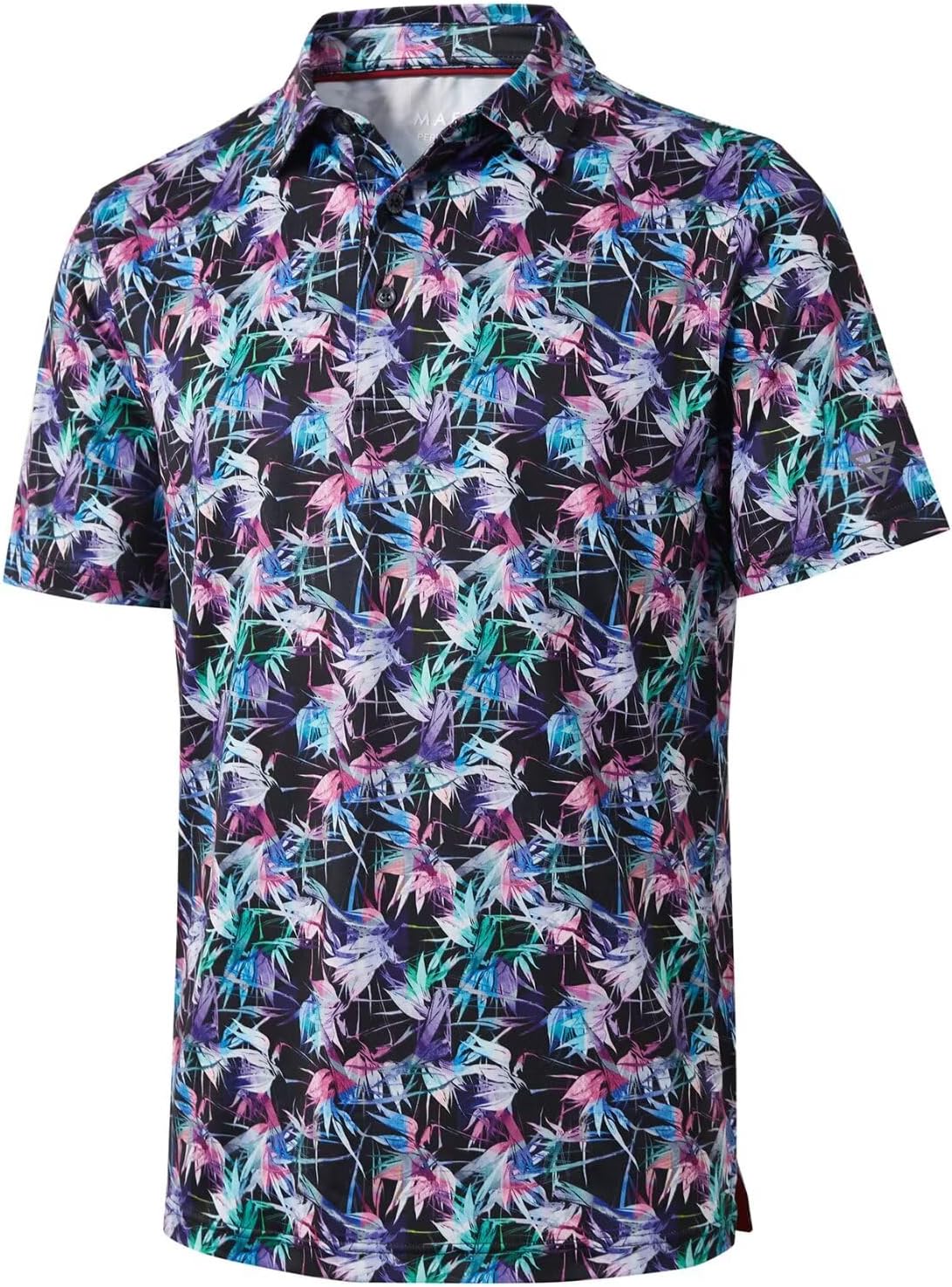 Men's Golf Polo Shirts Short Sleeve Striped Performance Moisture Wicking Dry Fit Golf Shirts for Men