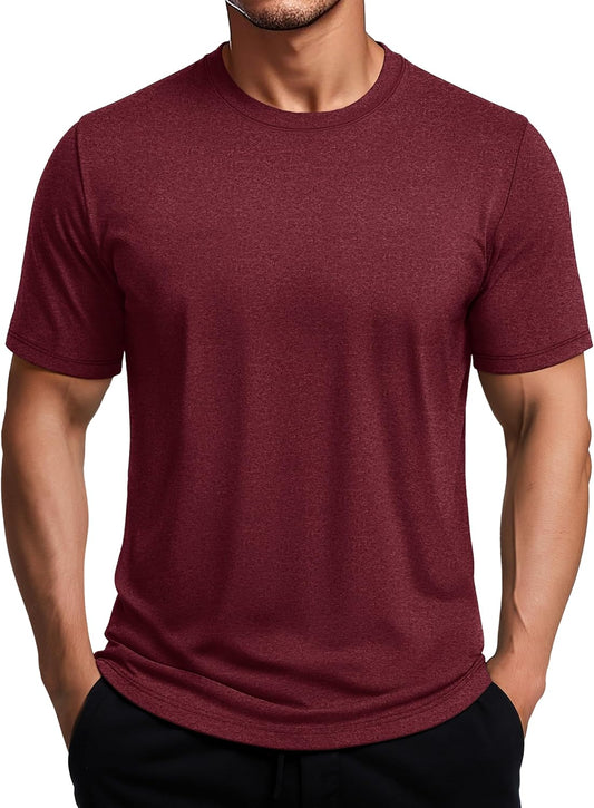 MAGCOMSEN Men's Dry Fit Workout Shirts Short Sleeve Tee Shirts Moisture Wicking Athletic Running Performence Tshirts