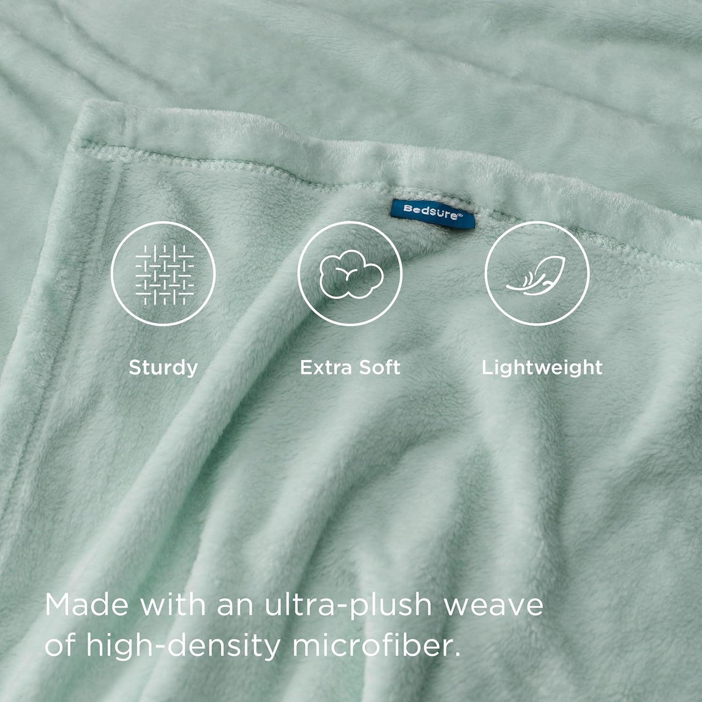 Bedsure Fleece Bed Blankets Full Size Sage Green - Soft Lightweight Plush Fuzzy Cozy Luxury Blanket Microfiber, 84x90 inches