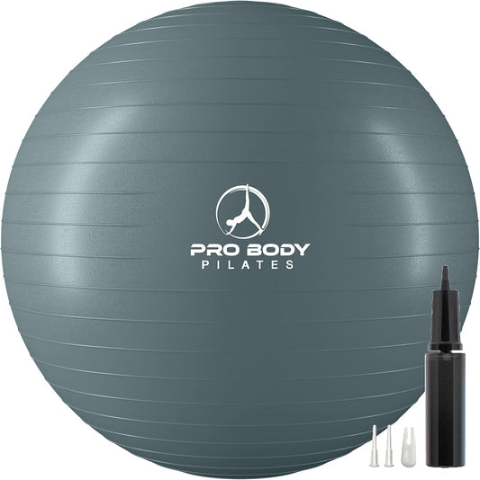 ProBody Pilates Yoga Ball - Fresh Colors Exercise Ball for Stability, Pregnancy, Workout & Physical Therapy
