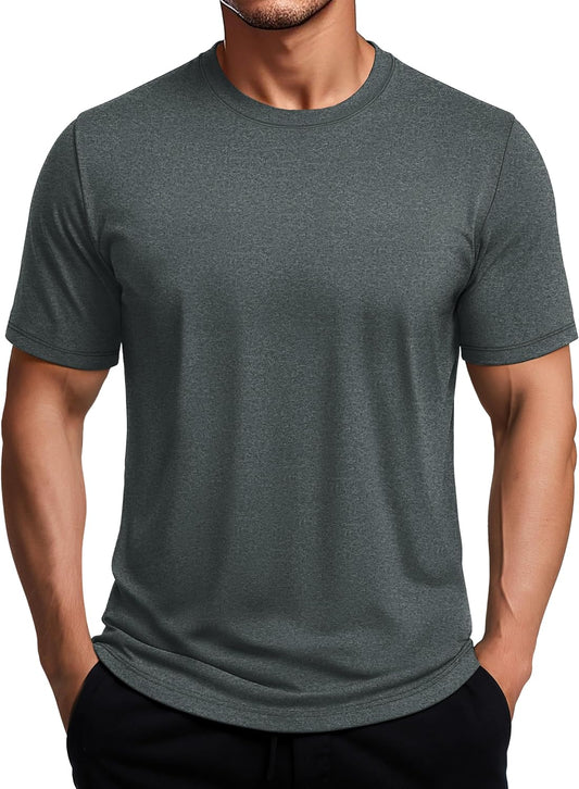 MAGCOMSEN Men's Dry Fit Workout Shirts Short Sleeve Tee Shirts Moisture Wicking Athletic Running Performence Tshirts