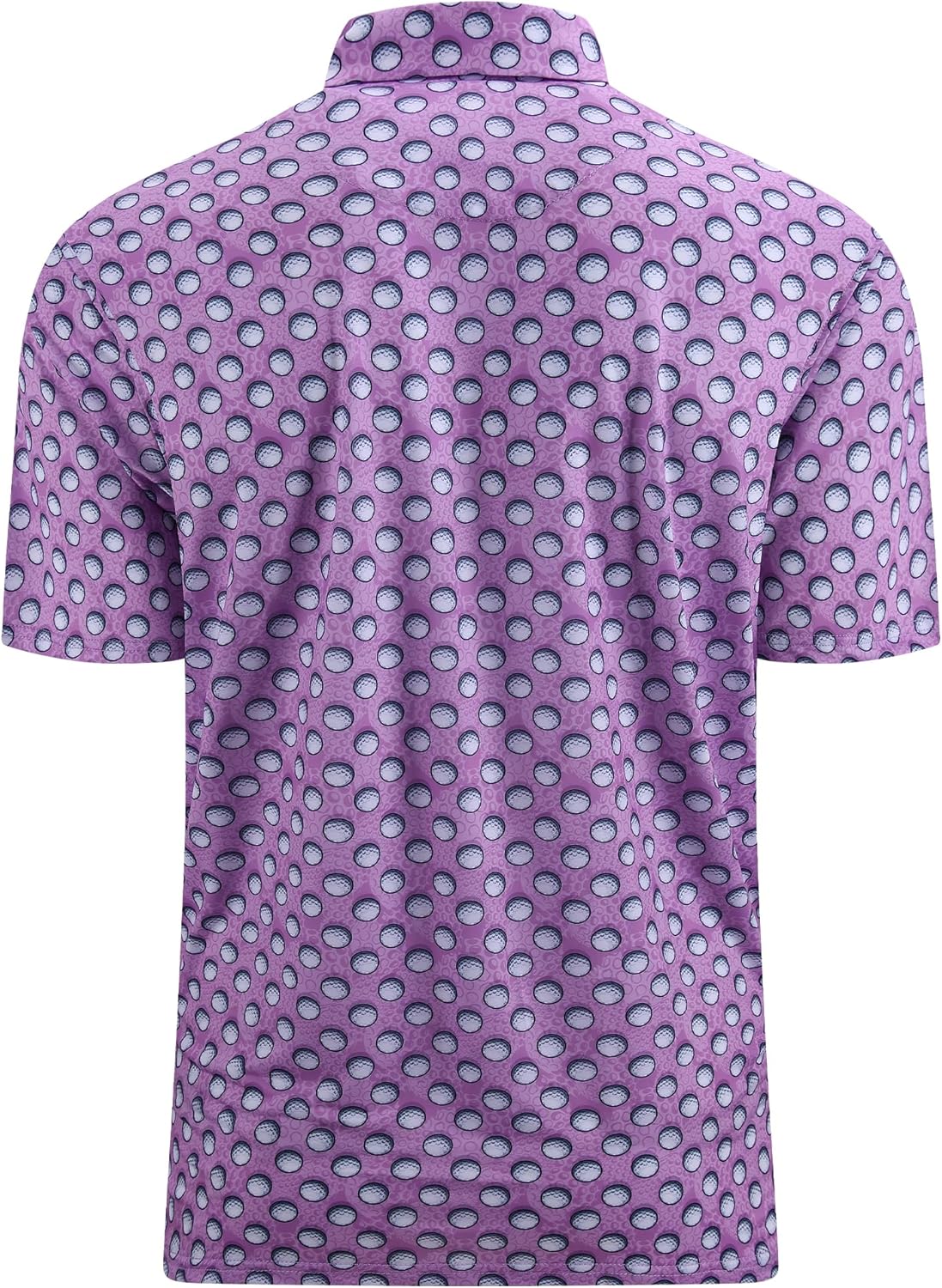 Esabel.C Golf Shirts for Men Dry Fit Performance Short Sleeve Print Moisture Wicking Collared Shirt