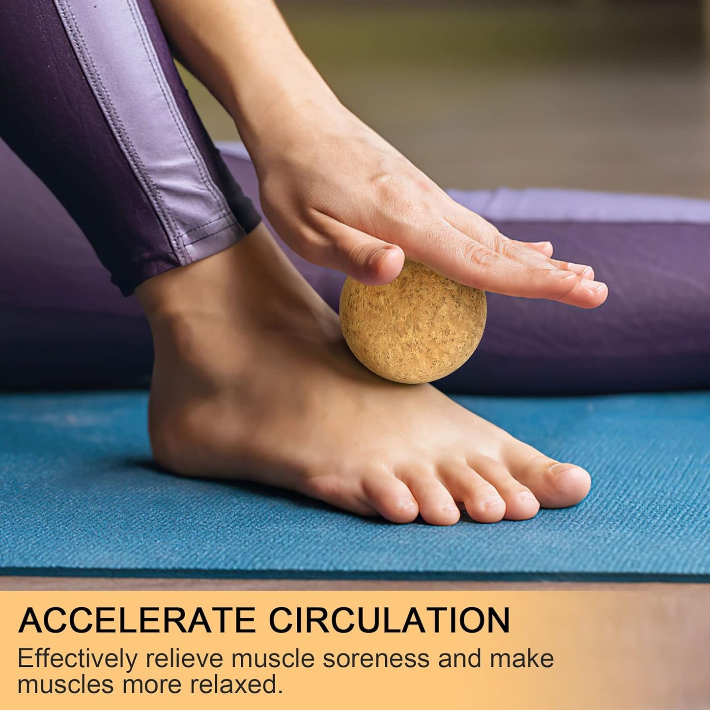 Natural Cork Peanut Massage Ball Roller Trigger Point Myofascial Release Double Lacrosse Massage Set