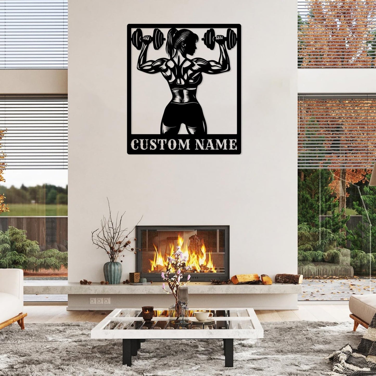 Customized Metal Gym Name Sign, Personalized Sports Room Wall Art,Metal Gym Sign,Unique Fitness Wall Sign, Gym Lovers Unique Gift, Gym Wall Art,Training Center Sign (Style-13)