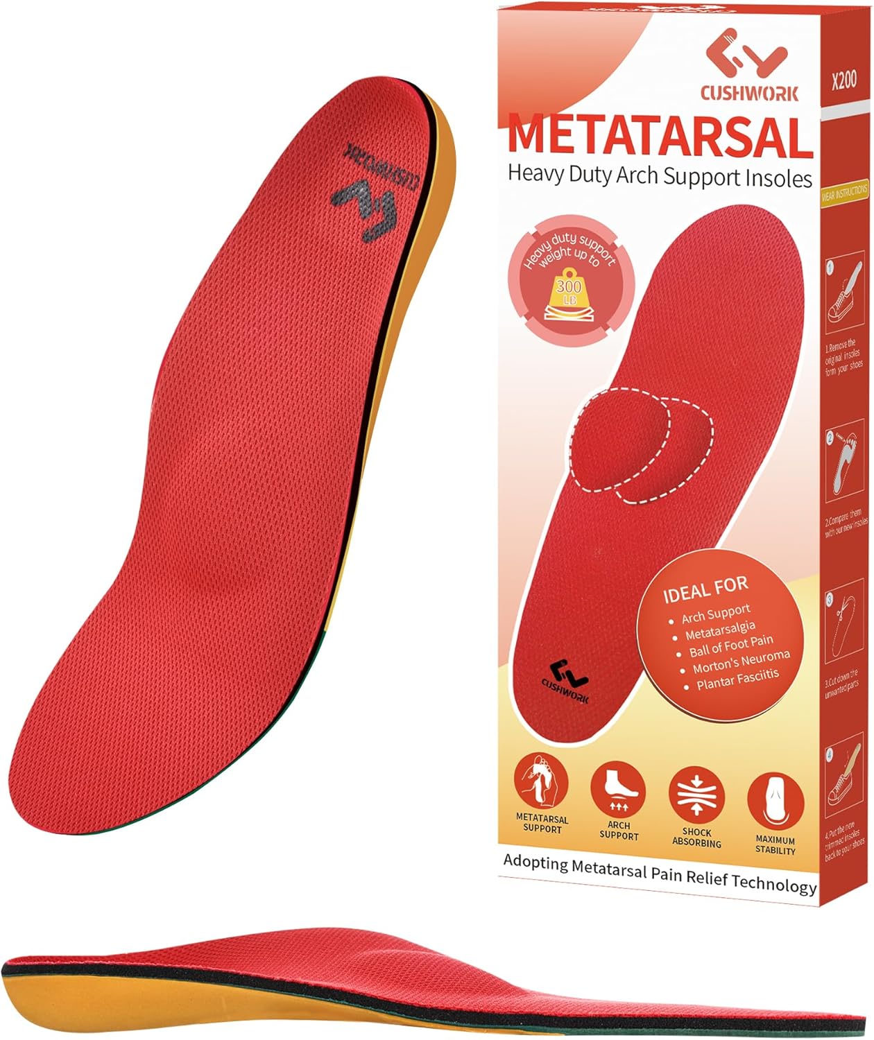 Metatarsalgia Insoles for Ball of Foot Pain,Morton's Neuroma,Arch Supports Insoles,Orthotic Insoles,Men Women Shoe Insert for Metatarsal,Foot Pain Relief