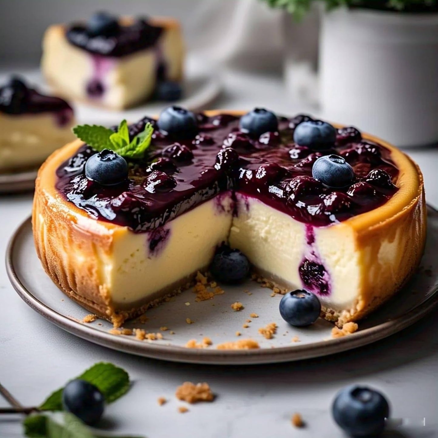 Andy Anand Luxurious Sugar-Free Blueberry Cake 9", Handcrafted, Delicious & Moist, Perfect for Celebrations, 2.8 lbs