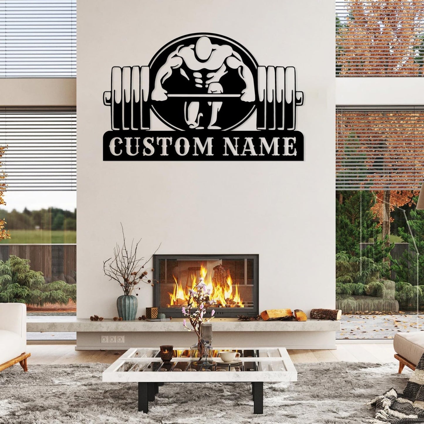 Customized Metal Gym Name Sign, Personalized Sports Room Wall Art,Metal Gym Sign,Unique Fitness Wall Sign, Gym Lovers Unique Gift, Gym Wall Art,Training Center Sign (Style-14)