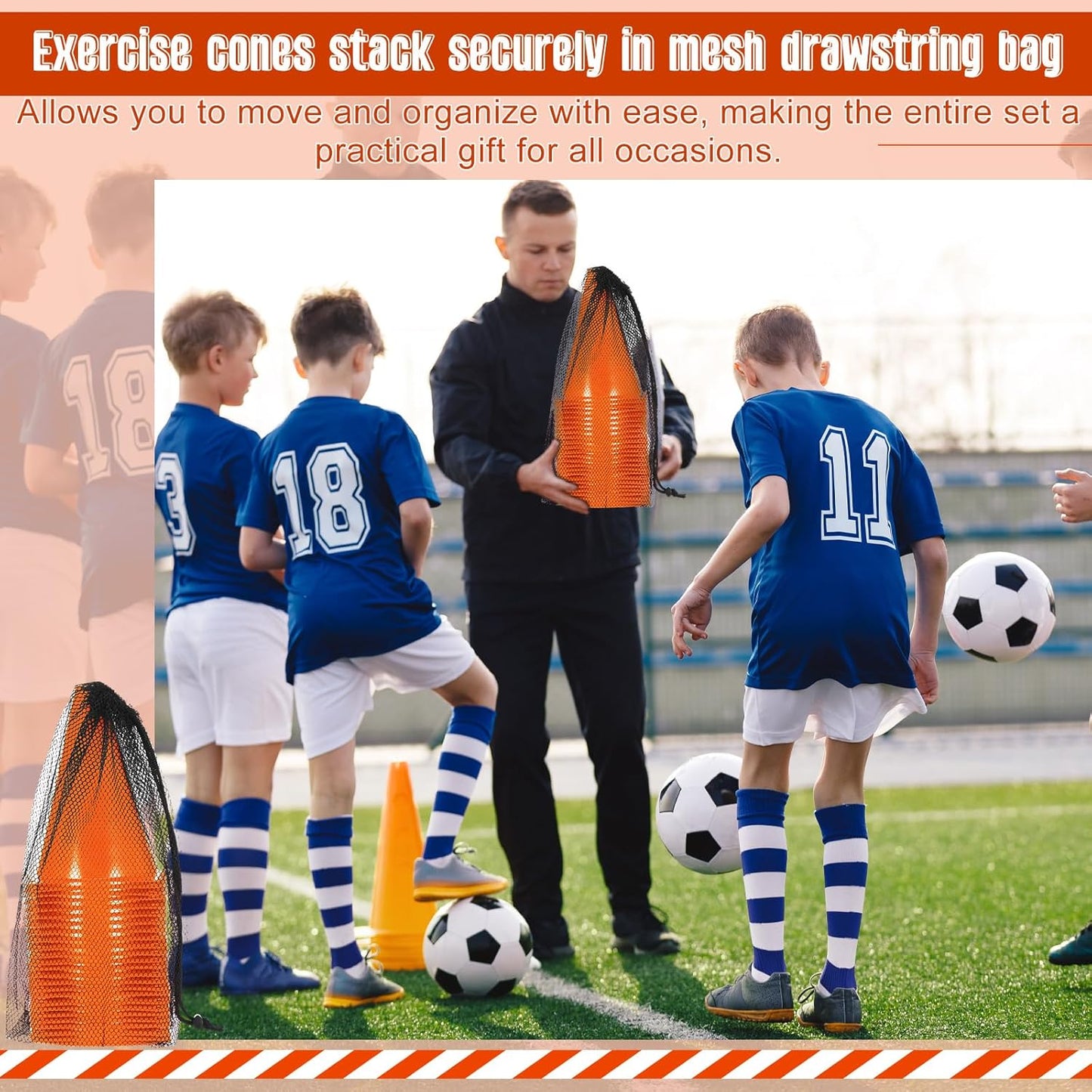 Syhood 30 Pack 7 Inch Plastic Traffic Cones Sports Training Agility Marker Mini Cones for Soccer, Skating, Football, Basketball, Indoor and Outdoor Games Sports Practice Equipment